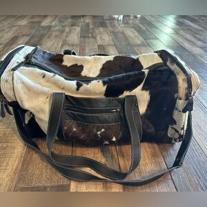 NWOT Myra Bag - Cowhide & Leather Traveler Weekend Duffel